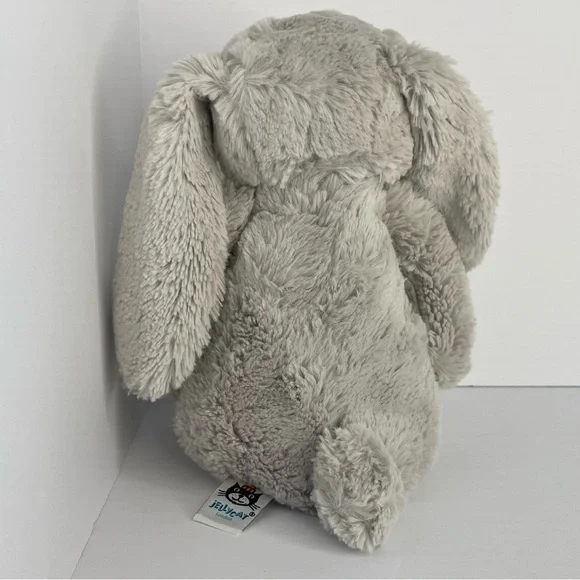Jellycat London Silver Blossom Bunny Gray Soft Medium 12” HTF Plush - Picture 8 of 16